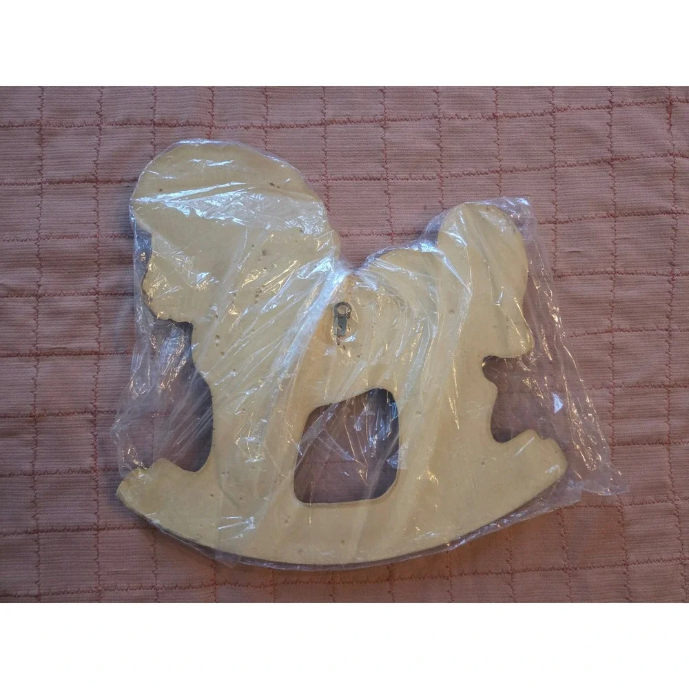 Vintage Patchwork Rocking Horse Wall Plaque Nursery Decor 3D Relief 13x11